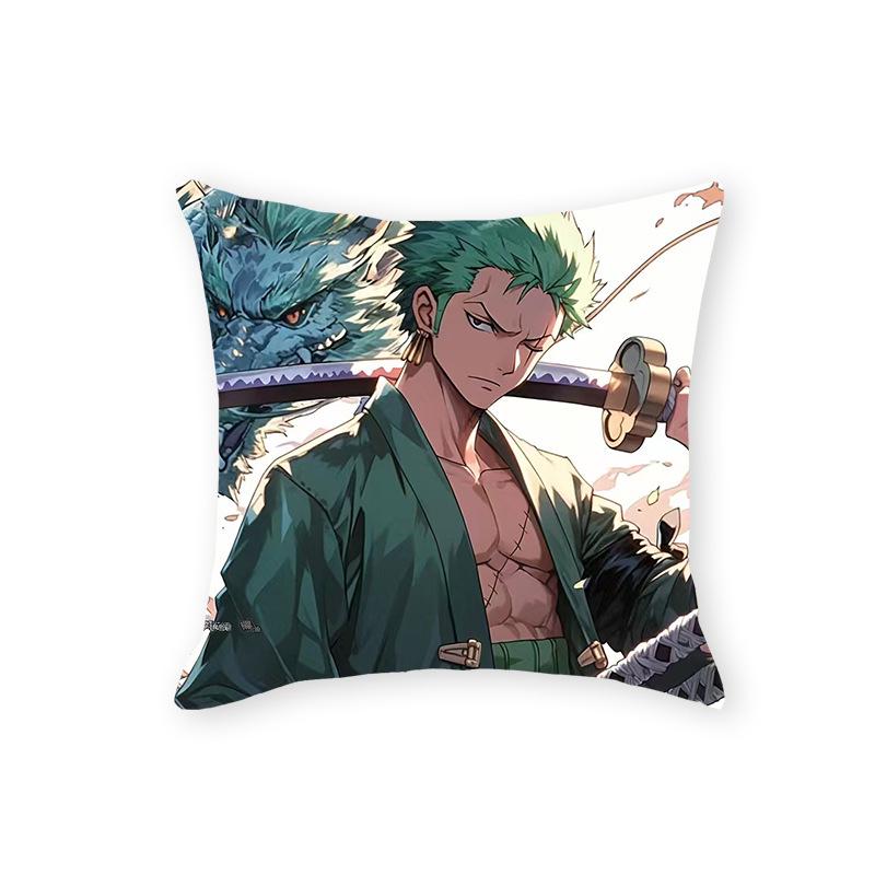 One Piece Anime Plush Pillow - Soft Cartoon Cushion for Sofa or Living Room