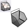 Hanging Wire Basket 13.2x10x15cm Adhesive Metal Small Wire Storage Basket for Kitchen Bathroom Bedroom