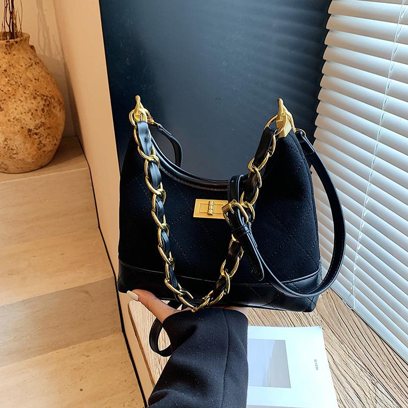 Premium Diamantenkette Achseltasche Damen neu vielseitig Retro Umhängetasche Pendler Knödeltasche