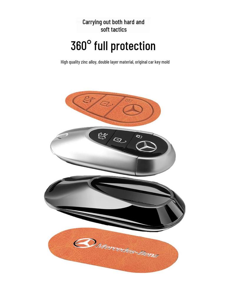Luxury Mercedes Key Cover for C260L, C200L, GLC300L, E300L & 2024 S-Class