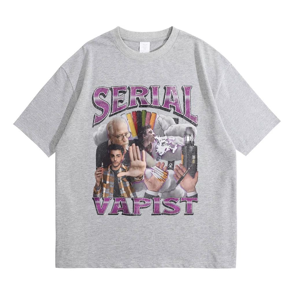 Funny Serial Vapist Graphic T Shirts Unisex Women Fashion Vintage Short Sleeve Male Casual Oversized Pure Cotton Crewneck Tshirt