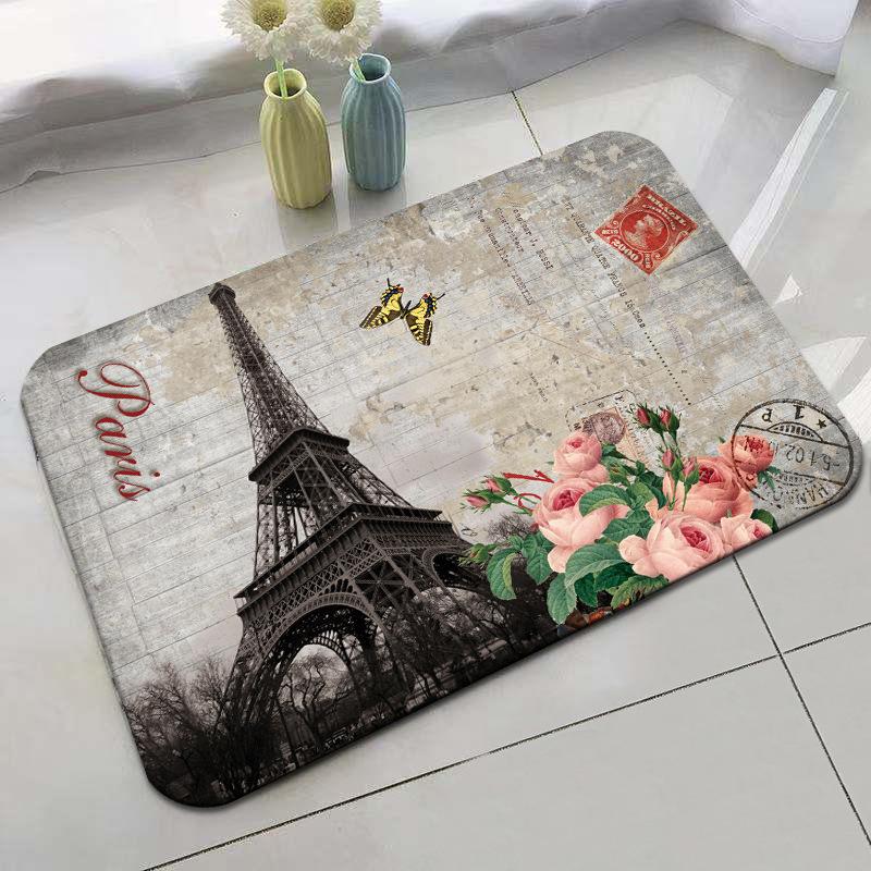 Retro Rural Style Floor Mat Entrance Mat Bathroom Door Mat Absorbent Carpet Living Room Coffee Table Mat