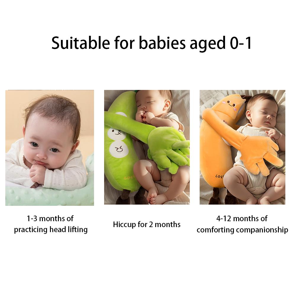 Baby Soothing Palm Pillow with Heartbeat Sound - Anti-Startle Sleep Aid Toy That Simulates Hugging & Back Patting
