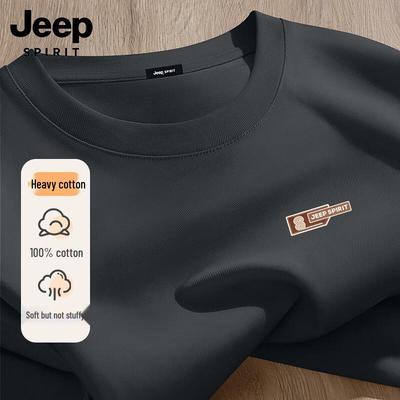 JEEP SPIRIT Herren Freizeit-T-Shirt aus reiner Baumwolle, kurzärmelig