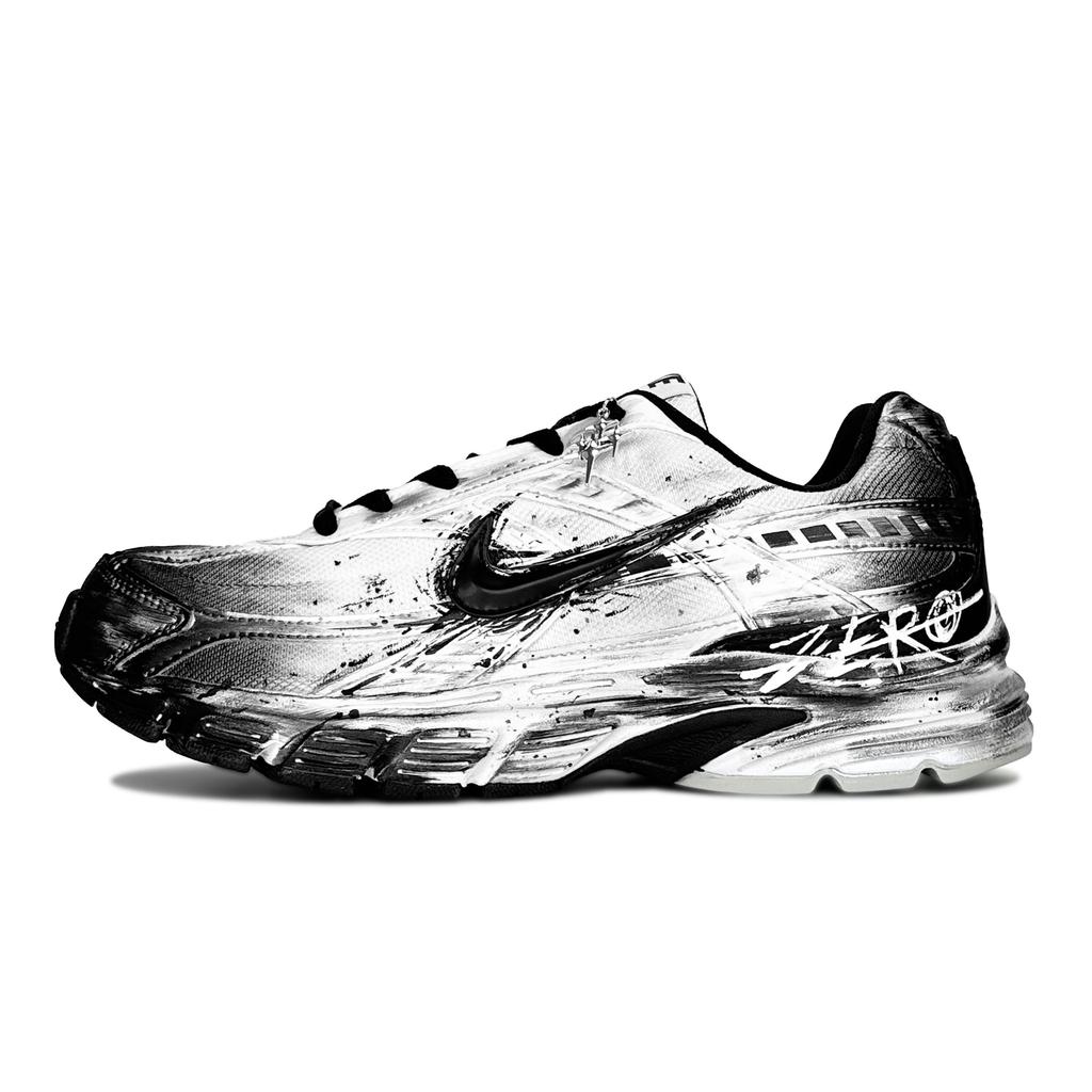 Nike Initiator Cushioning Abrasion Resistant Breathable Low Top Casual City Commuting Running Shoes Men's Black White 394055-100(Team79-ZeroS-BOX)