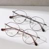 Light Luxury Round Anti-Blue Light Glasses with Ultra-Light Titanium Full Frame