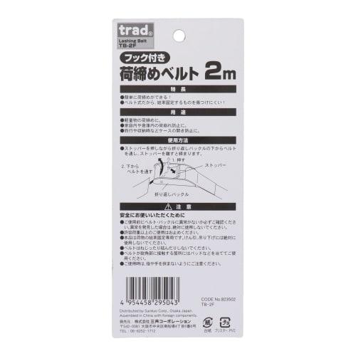 Sankyo Corporation trad Cargo Tie-Down Strap with Hooks, 2m, TB-2F