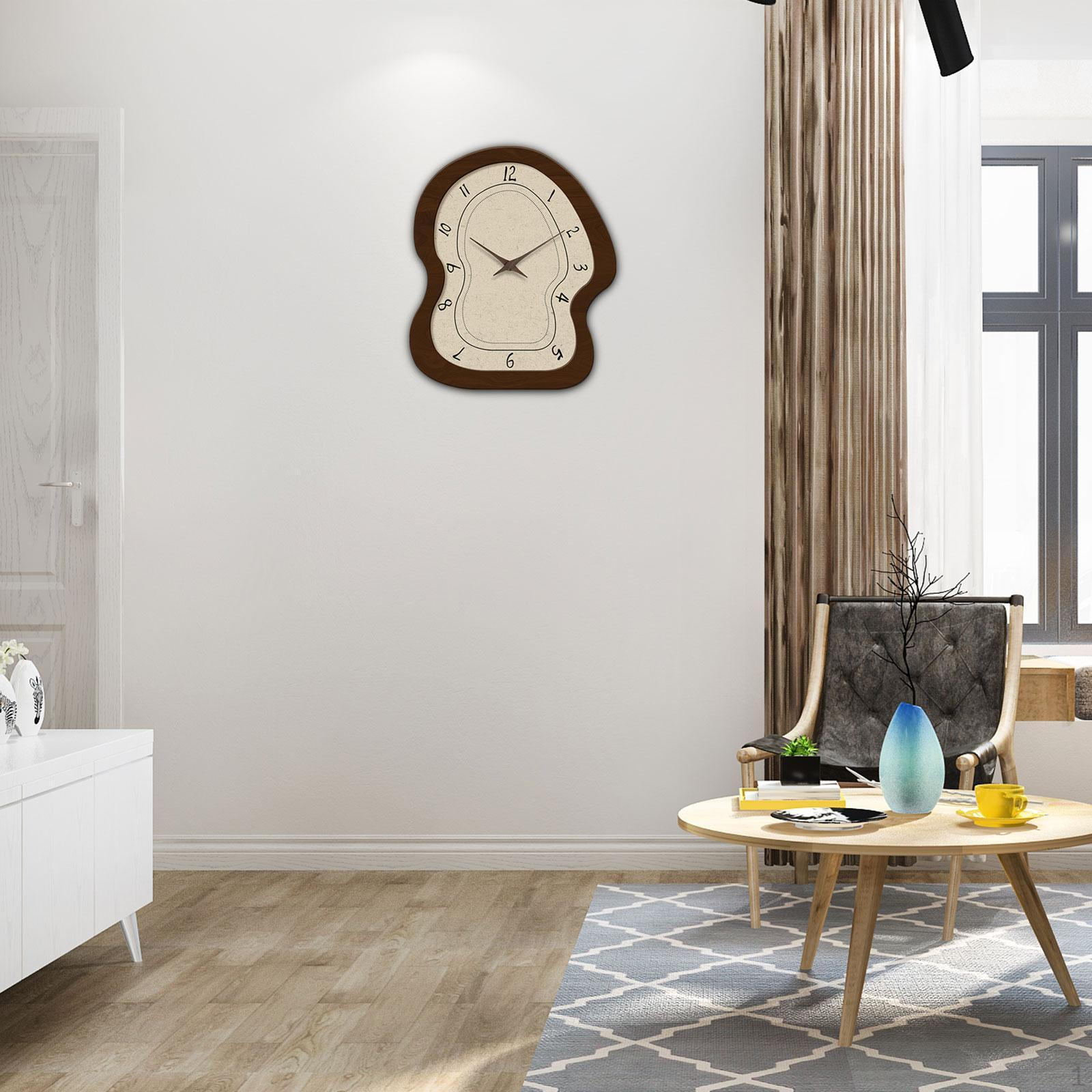 

Не тикающие настенные часы креативные бесшумные легко читаемые деревянные для декора офиса квартиры Style C