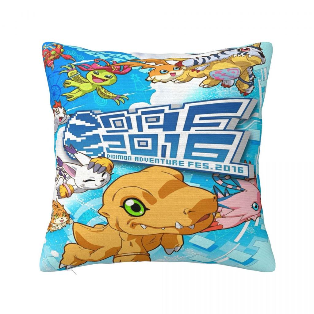 Stylish Bedroom Digital Monster Digimon Decoration Pillowcase Merch Pillow Cover Zipper Multi-Size