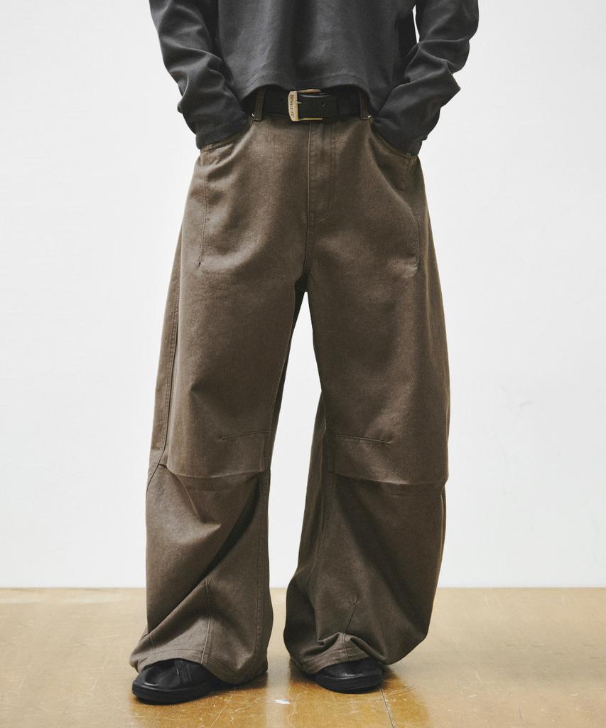 INTEMPOMOOD Curve Snap Wide Pants_Khaki