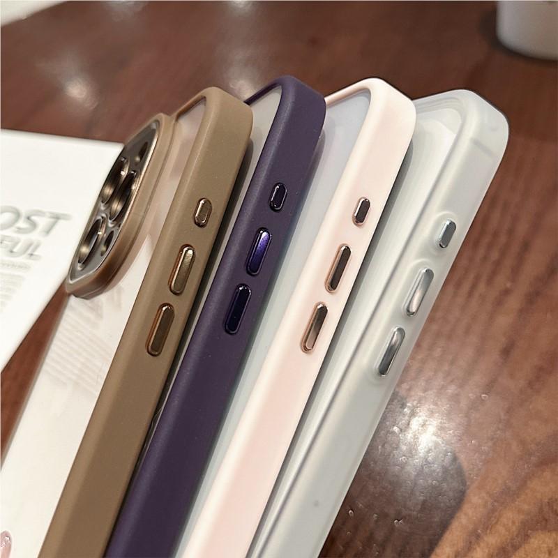 Luxus-Metall-Kamera-Schutzhülle für iPhone 16 15 14 Plus 13 12 11 Pro Max Stoßfest Klarer Hybrid-Stoßfänger Harte Acryl-Abdeckung