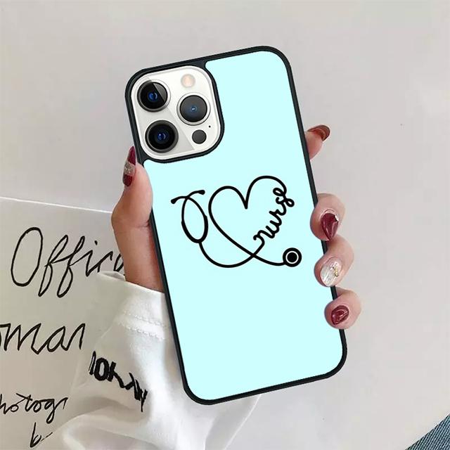 

RN Logo Registered Nurse Stethoscope Phone Case Cover For iPhone 17 Air 15 16 14 13 12 Pro Max 11 Pro Max Plus iPhone 13pro