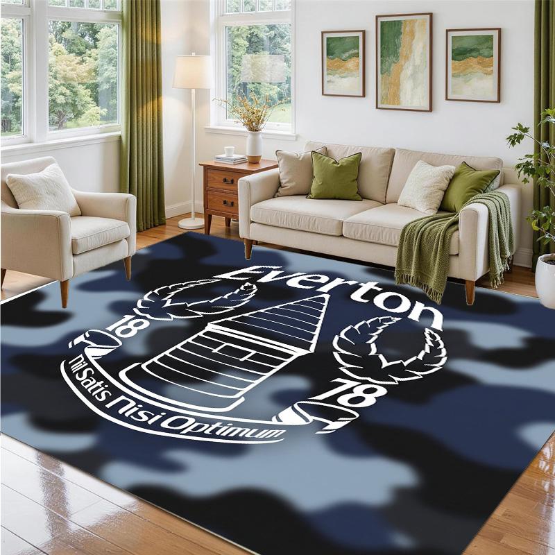 Covor din Catifea Cristal cu Design Fotbalistic Everton Covoraș Decorativ Moale pentru Dormitor Intrare