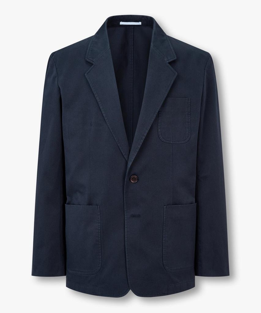 Man On The Boon Washed Cotton Chino Single Jacket _Navy 4715102004
