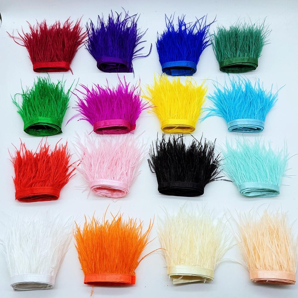 Feather100cm Ethically Sourced Ostrich Feather Trim | Non-Shedding Craft Fringe for DIY Masks, Jacket Sleeves & Boho Pillows