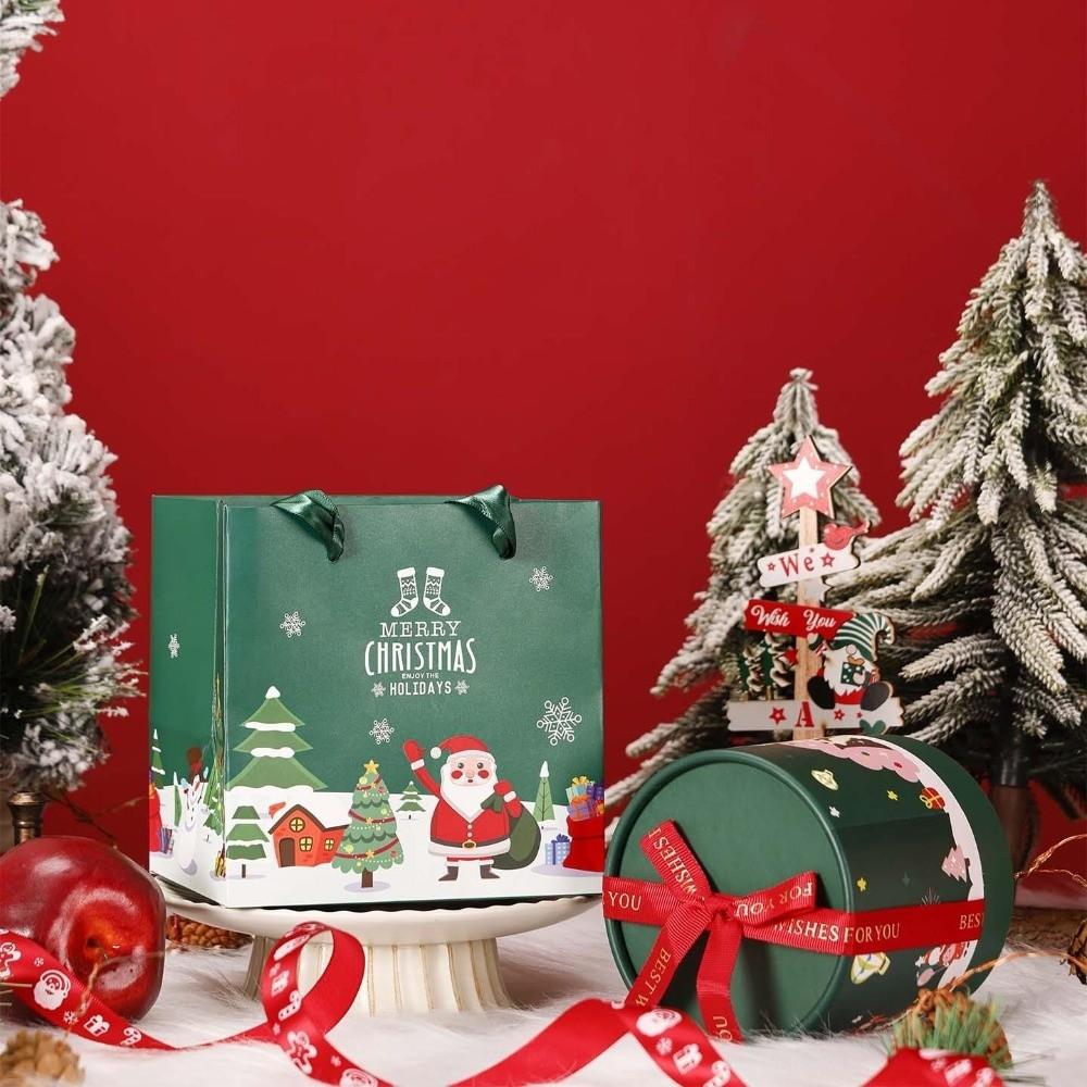 DIY Christmas Candy Box Cartoon Paper Mousse Cake Box New Dessert Case  for Xmas Party