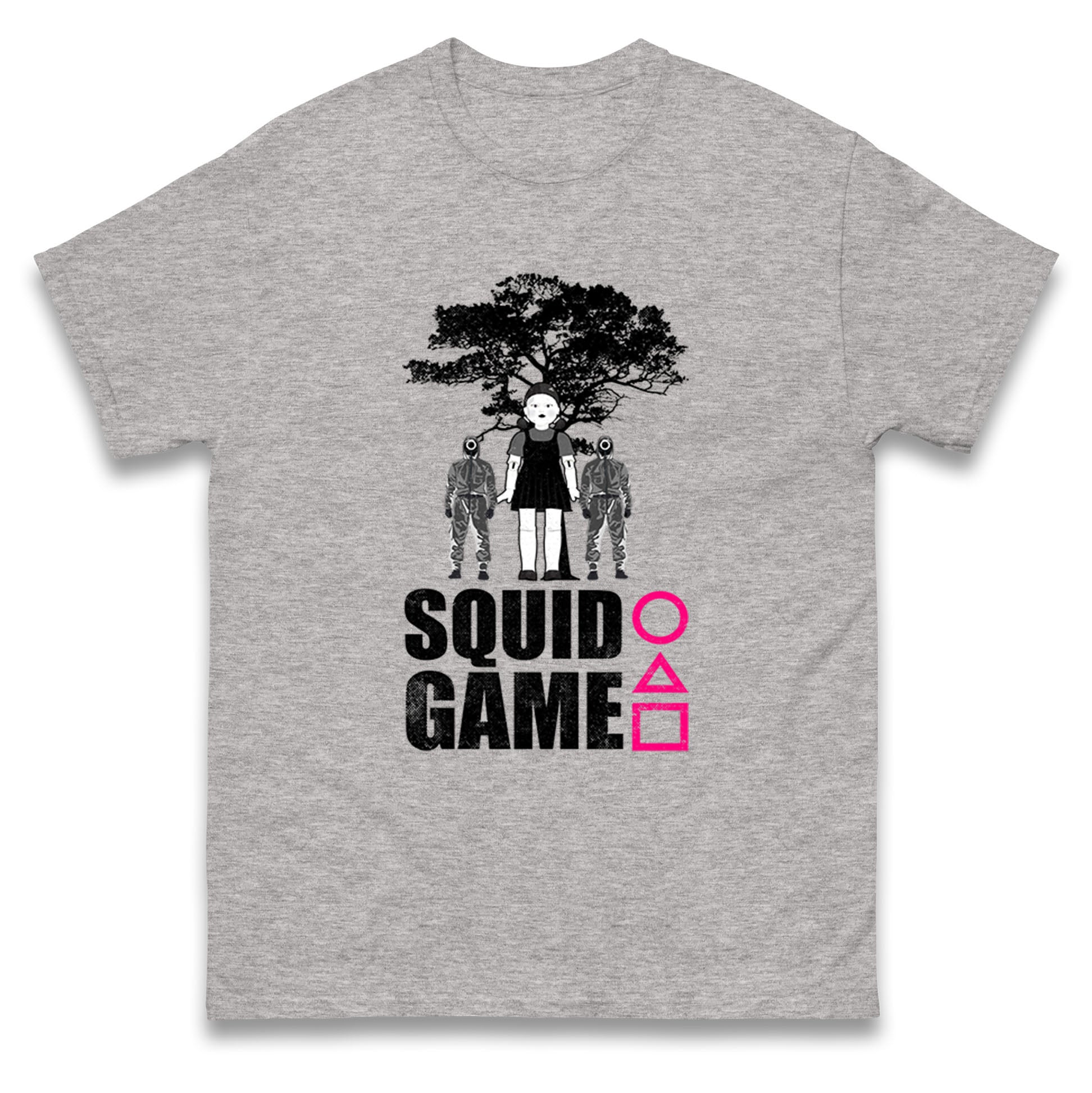 Squid Game Young-hee Doll & Guards Mens T Shirt Womens Tops Tees 4XL
