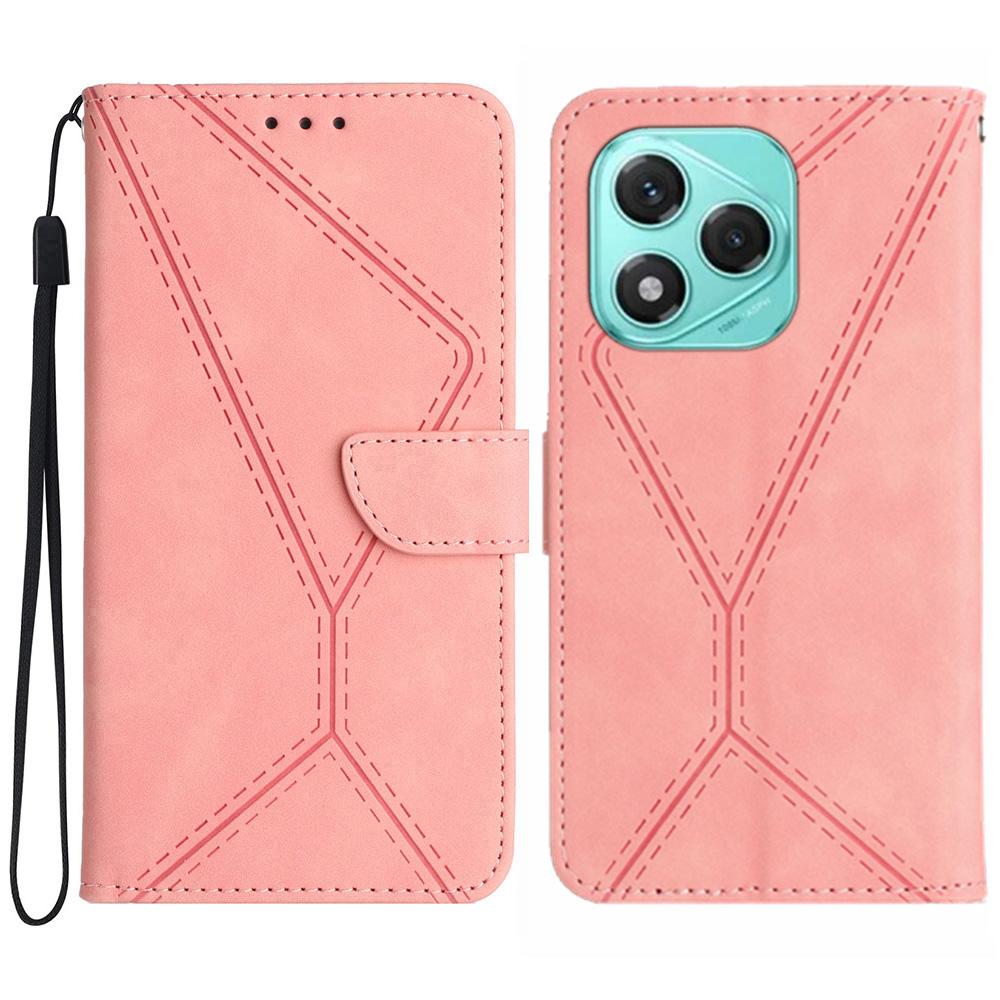 Für Honor 400 Lite Hülle Skin Touch Linien Geprägtes PU-Leder Klapphandyhülle