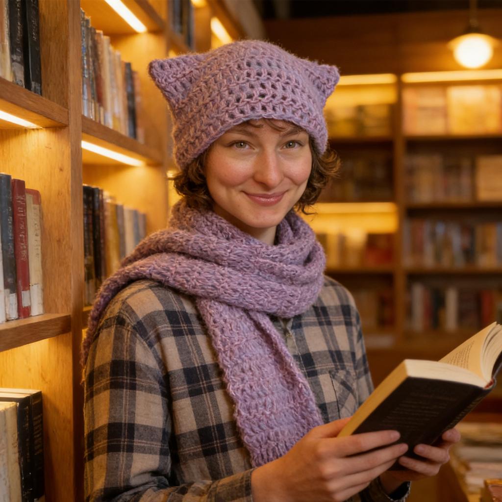 Three,color Crochet Scarf And Warm Knitted Hat
