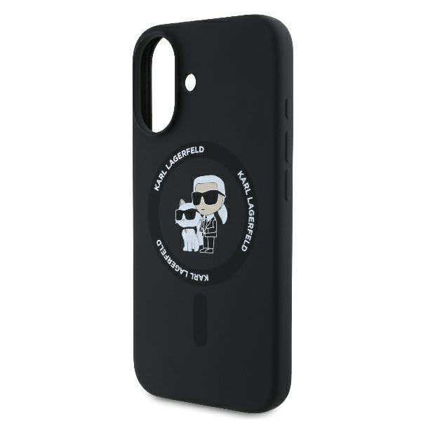 Karl Lagerfeld Klhmp16Mscmkcrhk Iphone16 Plus 6.7 Czarny/Black Hardcase Silicone Karl&Choupette Ring Magsafe