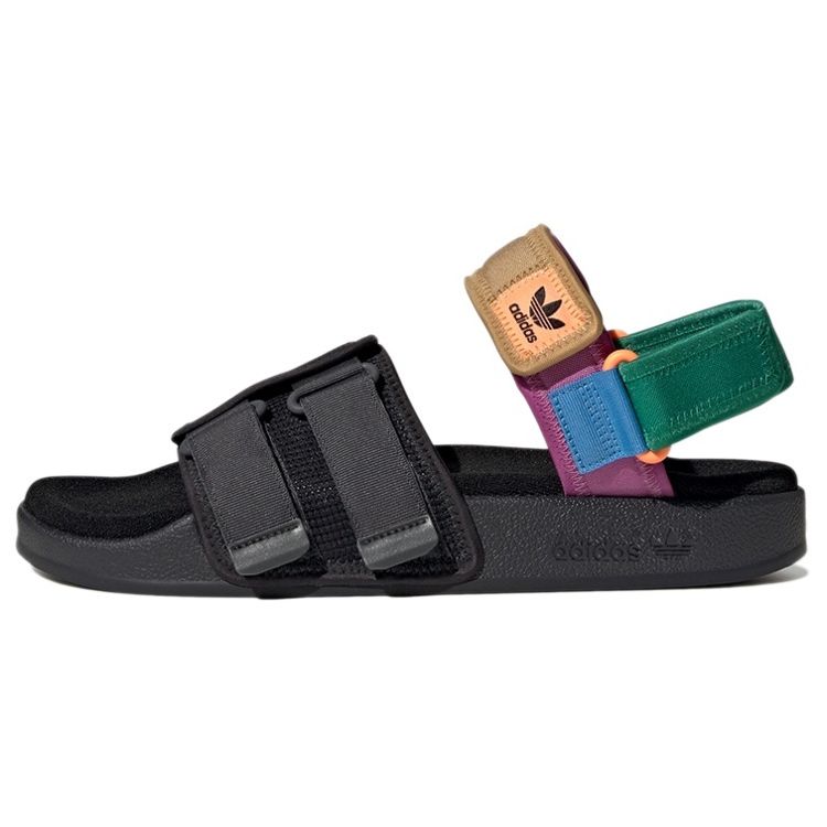 adidas Originals Adilette Sandal 4.0  Black Bold Green  Unisex Lifestyle Sandals H03417 47