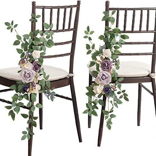 Wedding Gift Chair Back Flower Simulation Flower Kit European And American Outdoor Festival Decoration Background Direct Supply