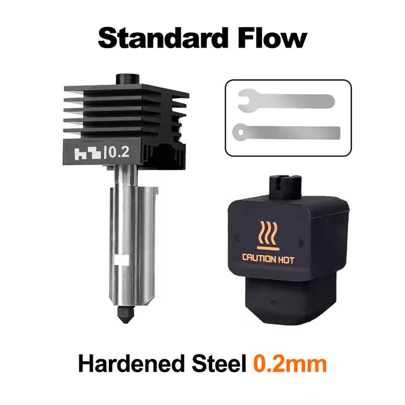 

Високоякісний стандартний хотенд для Bambu Lab H2D 0.2/0.4/0.6/0.8 мм сопло із загартованої сталі заміна хотенду для Bambu H2D A1 Mini 0.2mm