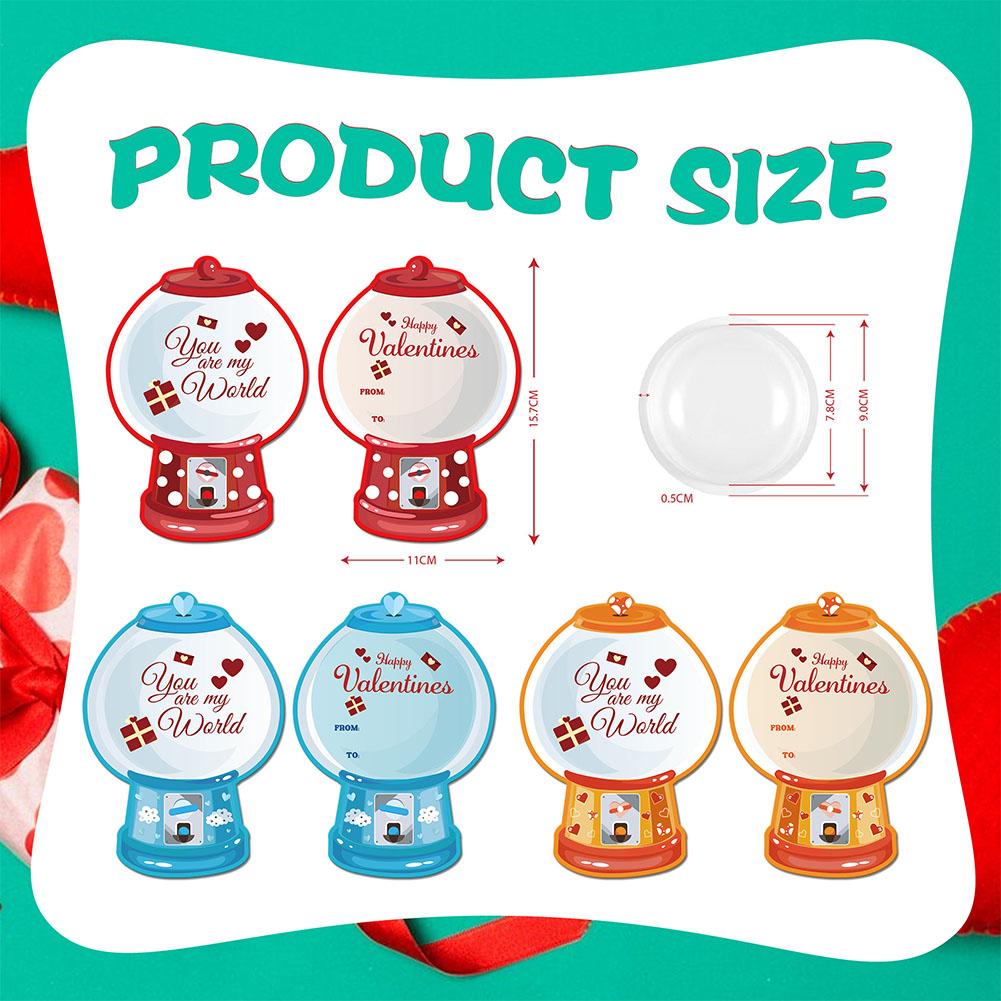 36pcs Valentine's Day Twister DIY Candy Jar Holiday Greeting Card Classroom Rewards Exchange Gifts For Children's Parties