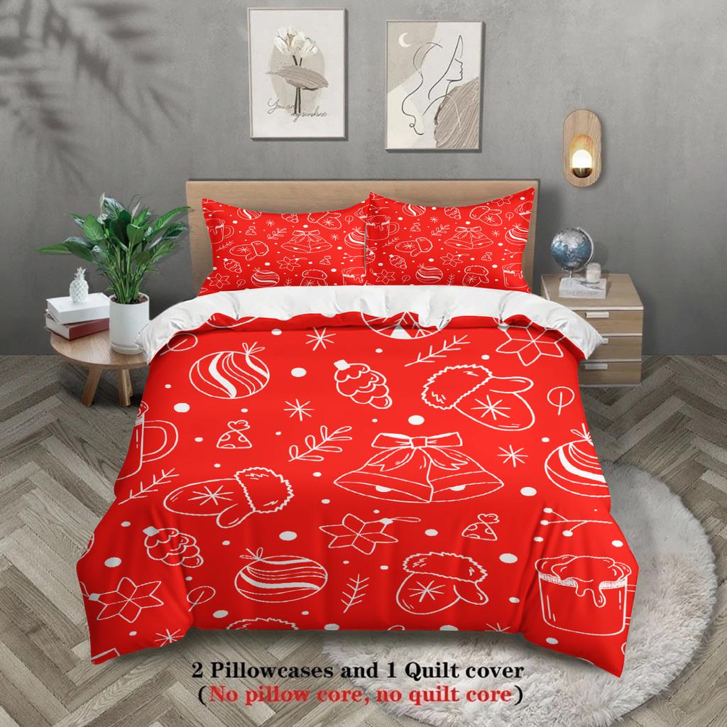 Christmas Bedding Set Single Twin Queen King Size Duvet Cover Set No Filling Christmas Gift For Home Decorations Gift