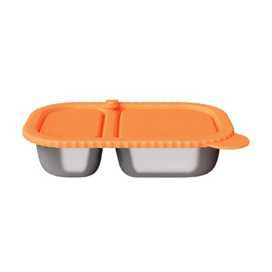 Opakovaně použitelná silikonová svačinová nádoba 2-přihrádková nepropustná krabička na potraviny pro omáčky ořechy myčka nádobí bezpečná krabička na svačinu