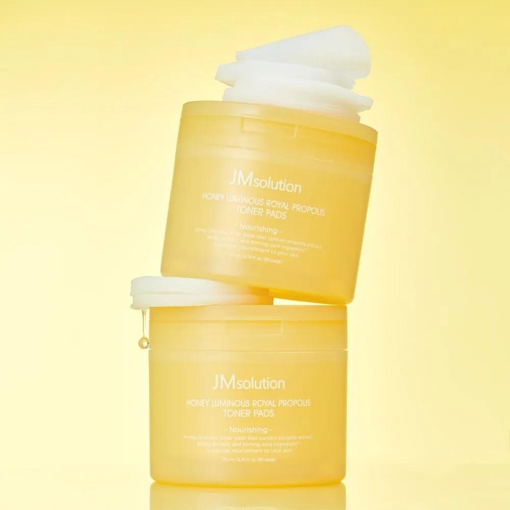 JMSOLUTION Honey Glow Royal Propolis Toner Pad Skin Pad (170ml*80 pads) (Select 1/2 pack) 1