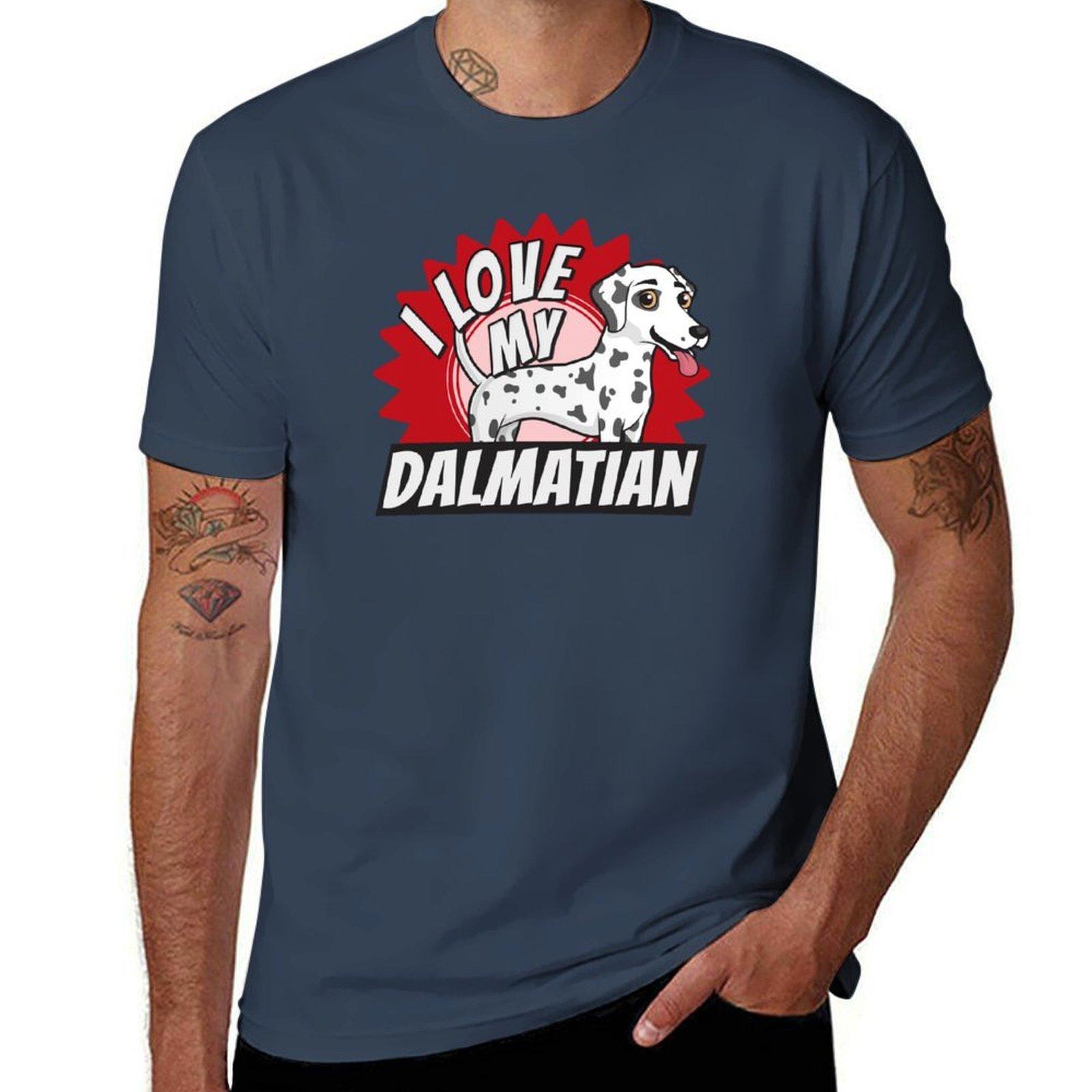I Love My Dalmatian Tshirt Large Size Breathable Tee S