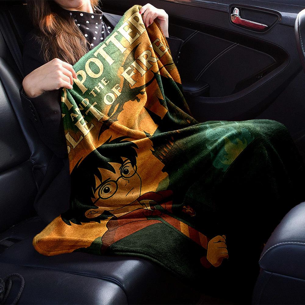 1pc Hogwarts Fire Flannel Blanket Soft Warm Throw for Home, Office, Travel, All-Season Cozy Bedding Gift L1433