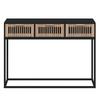 VidaXL Console Table, Side Table with 3 Drawers, Living Room Storage Furniture, Scandinavian, Black Wood 352107