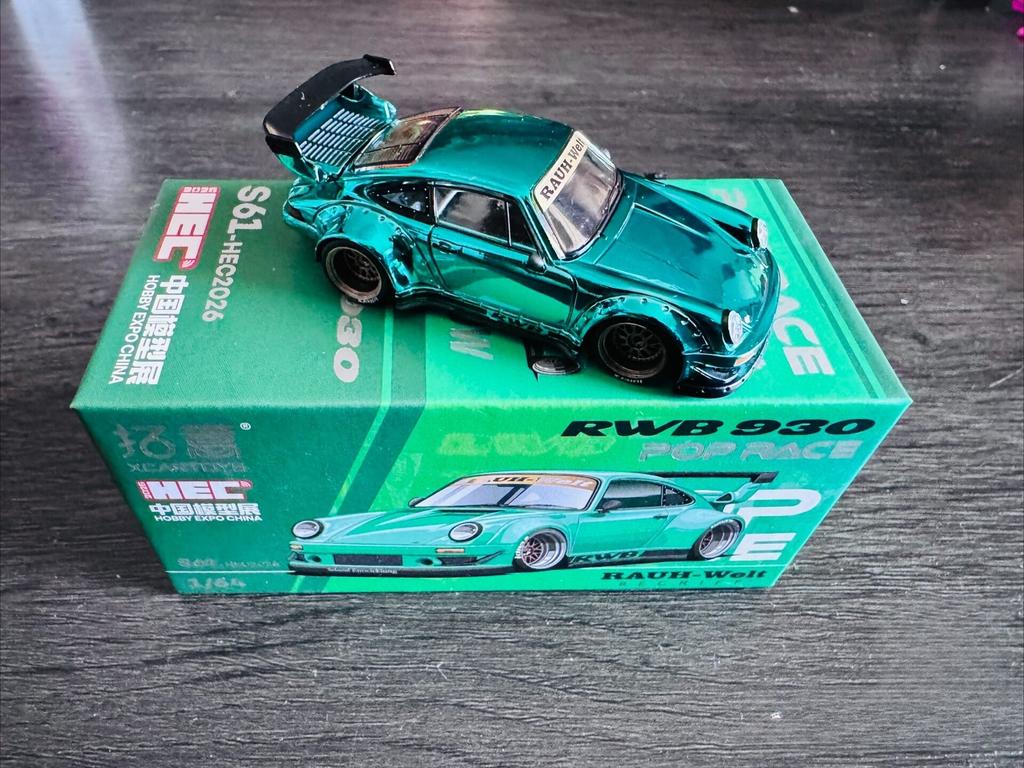 POPRACE 1/64 RWB 930 HEC 2026 Exhibition Limited New Spot Goods Collection Edition Alloy Die Casting Toy Car Festival Gift