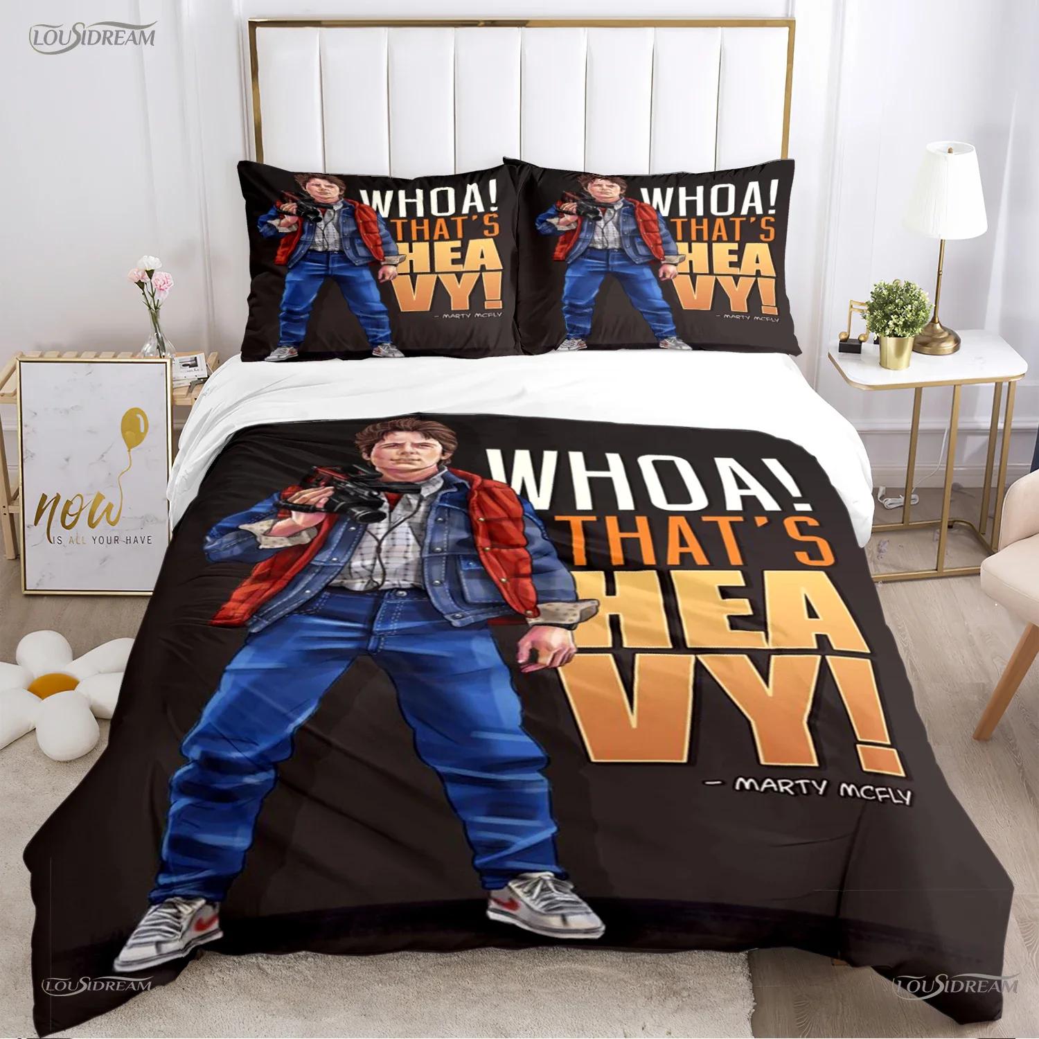 

3D Cute Kawaii Duvet Cover Back To The Future Canary Bedding Set Kid Covers Boy Bed Linen Set for Teens Single/Double/Queen/King 70x133cm