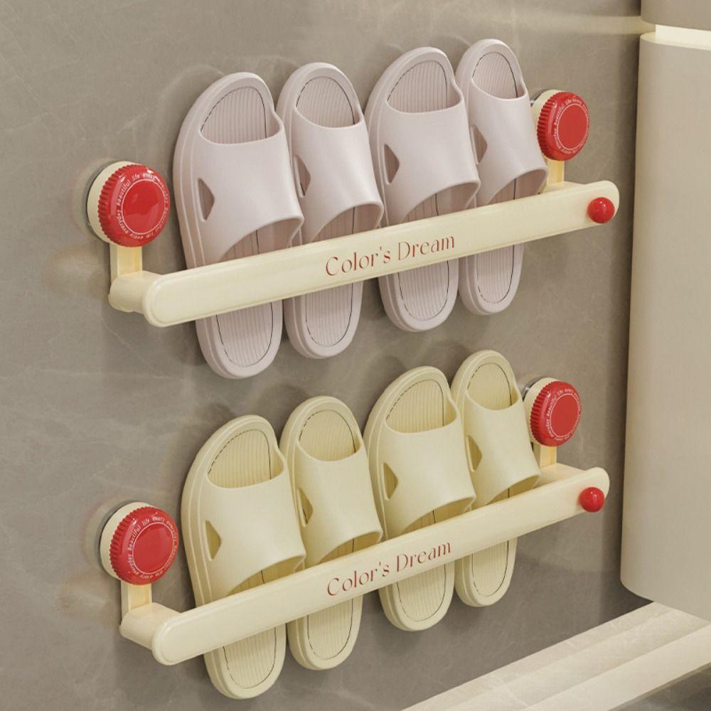 Wall Mounted Suction Cup Shoe Rack Reusable Shoe Hangers Hanging Slippers Organizer  Balcony