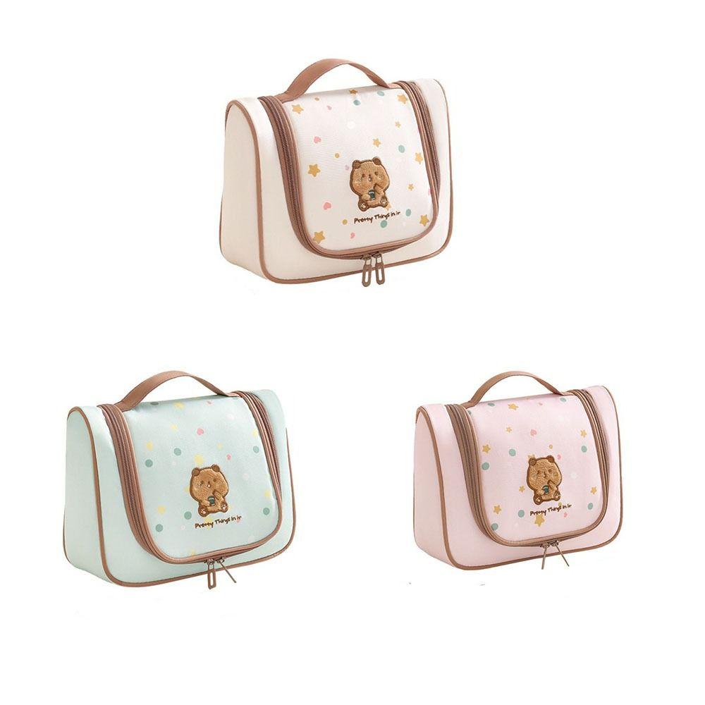 With Hook Cosmetic Organizer Waterproof Toiletry Pouch Fashion Hanging Makeup Bag  Bathroom Storage