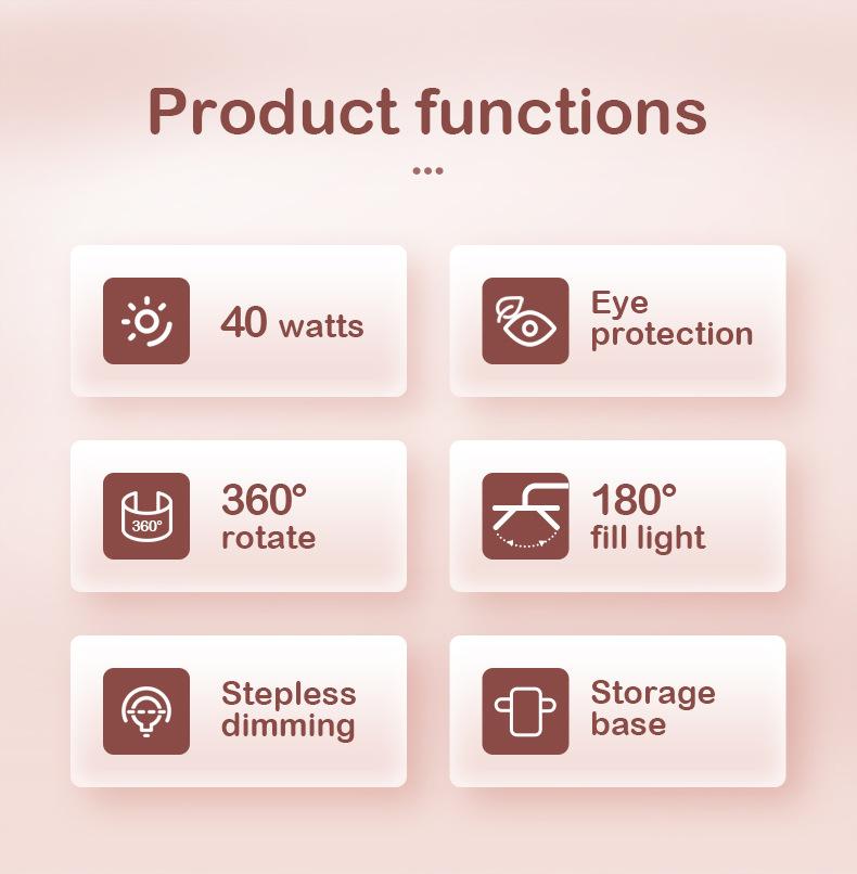 Floor-standing Beauty Makeup Lighting Folding Tattoo Nail Lamp 40W Remote Control Adjustable Live Photography Dedicated Fill