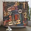 Retro Nostalgia Stone Metal Wall Painting Shower Curtain Waterproof Bathroom Curtain Fabric Art Shower Curtains Decor With Hooks