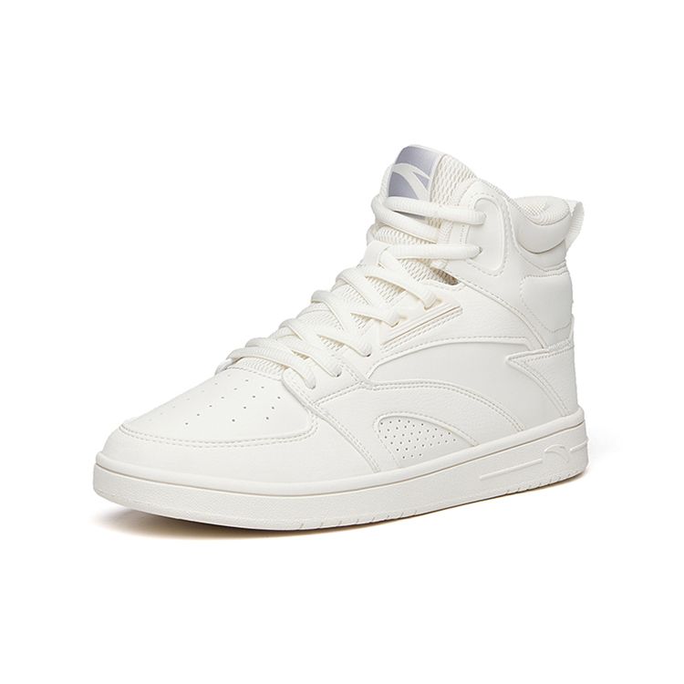 Anta Slip Resistant Lightweight High Top Skate Shoes Women Sneakers Ivory-White 122138071-1