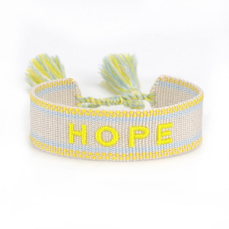 Handmade European Style Embroidered Love Bracelet with Tassels for Girls