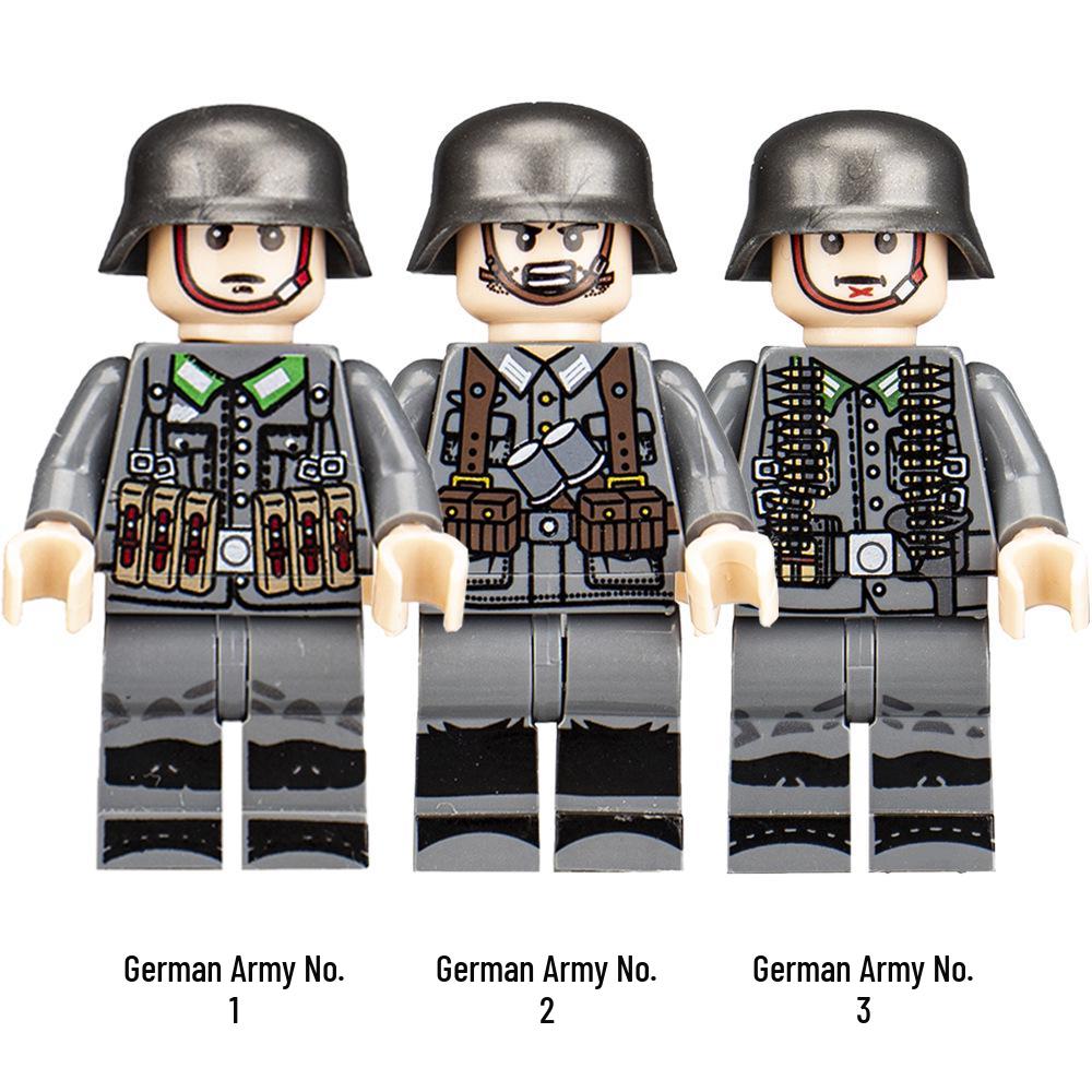 WII Military Figure Building Blocks: Weapons & Soldiers Toy Set for Boys