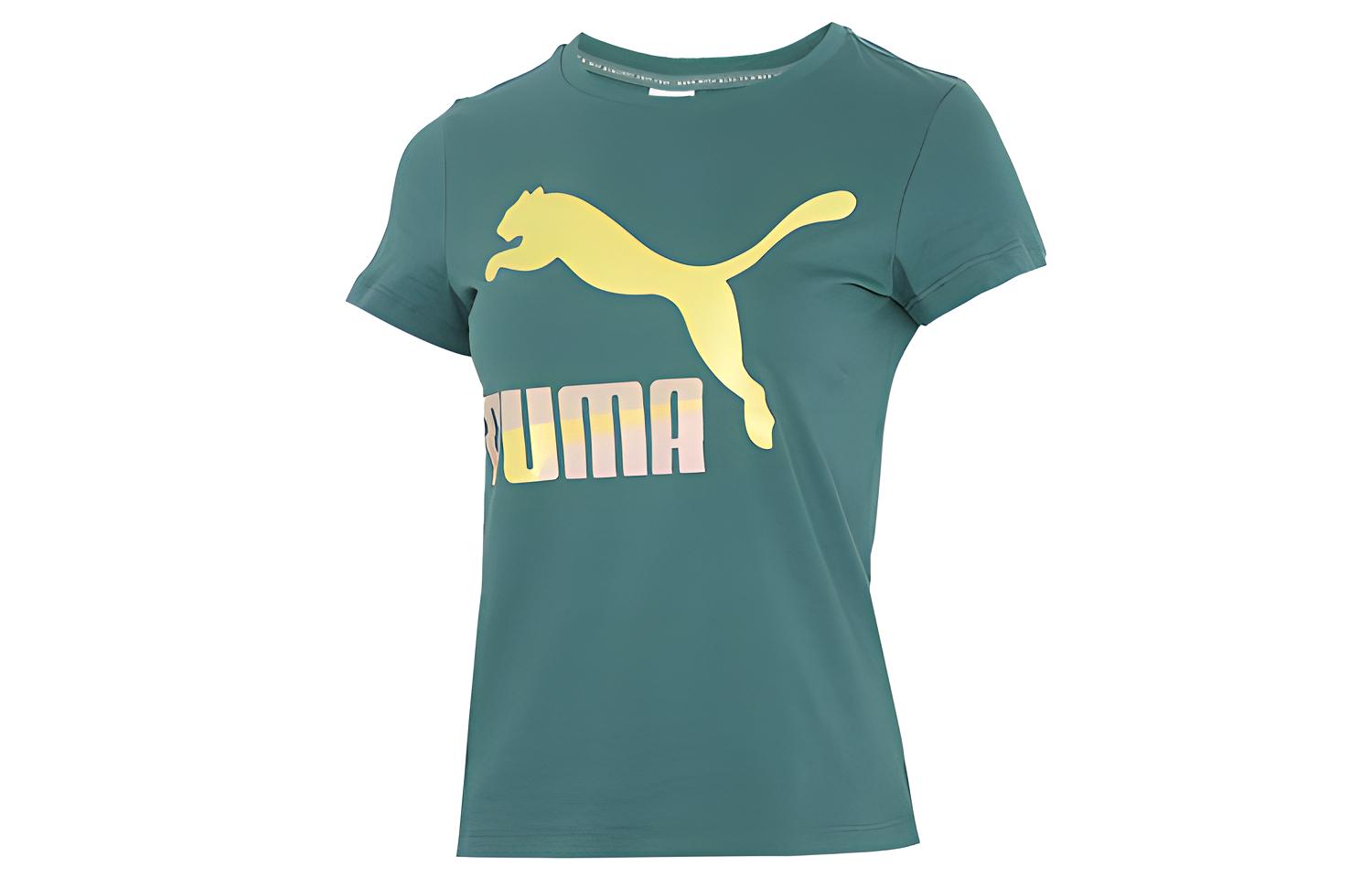 PUMA T Shirts Women s Green Crew Neck Moderate Other 532282-45 M