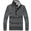 Men's Fleece Thicker Sweater Half Zipper Turtleneck Warm Pullover High Quality Male Slim Knitted Wool Sweaters For Spring