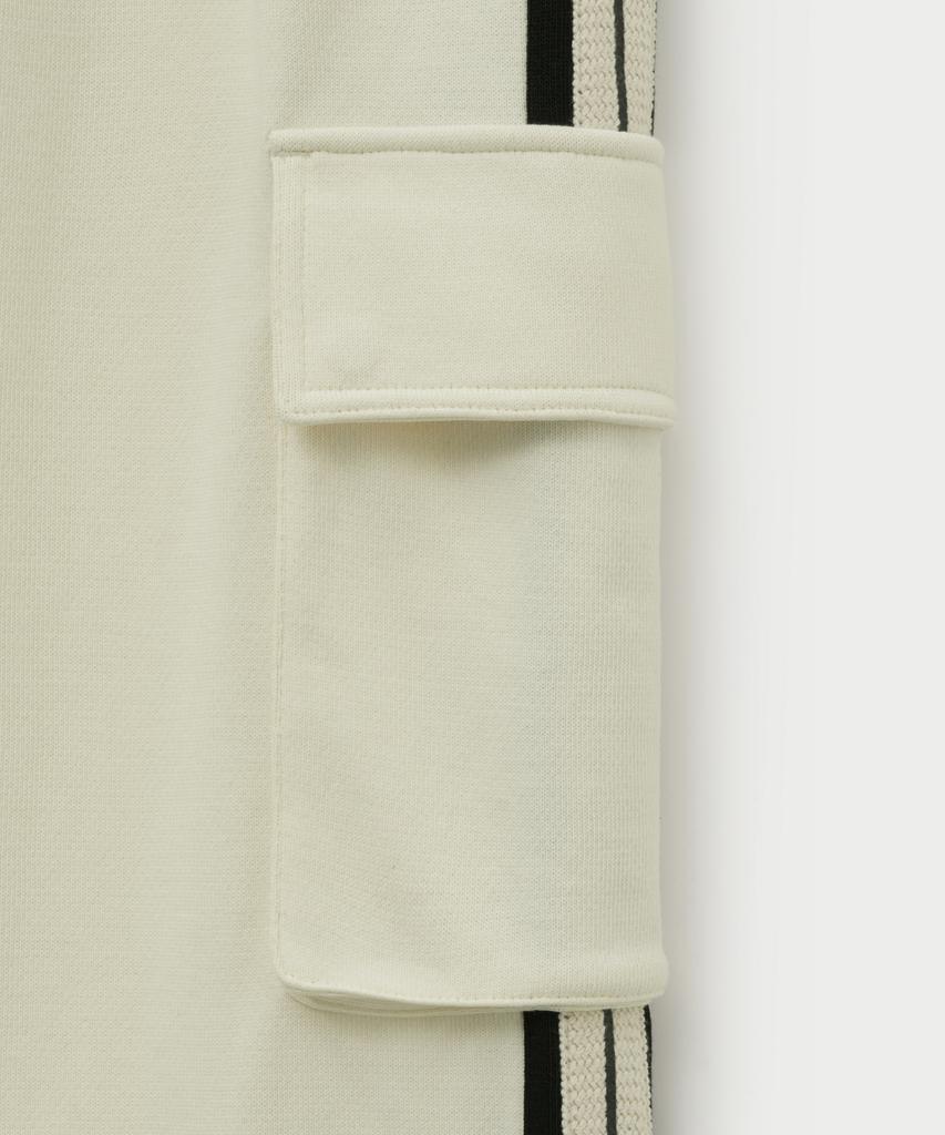 Seteo Roton Cargo Track Pants Cream Black