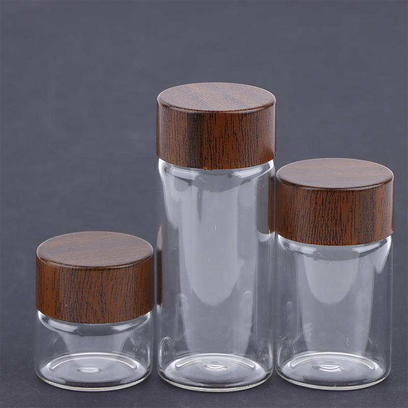 Mini Glass Bottles Airtight Jars for Kitchen Storage Coffee Beans Spices Candy Refillable Portable for Camping Picnic Office