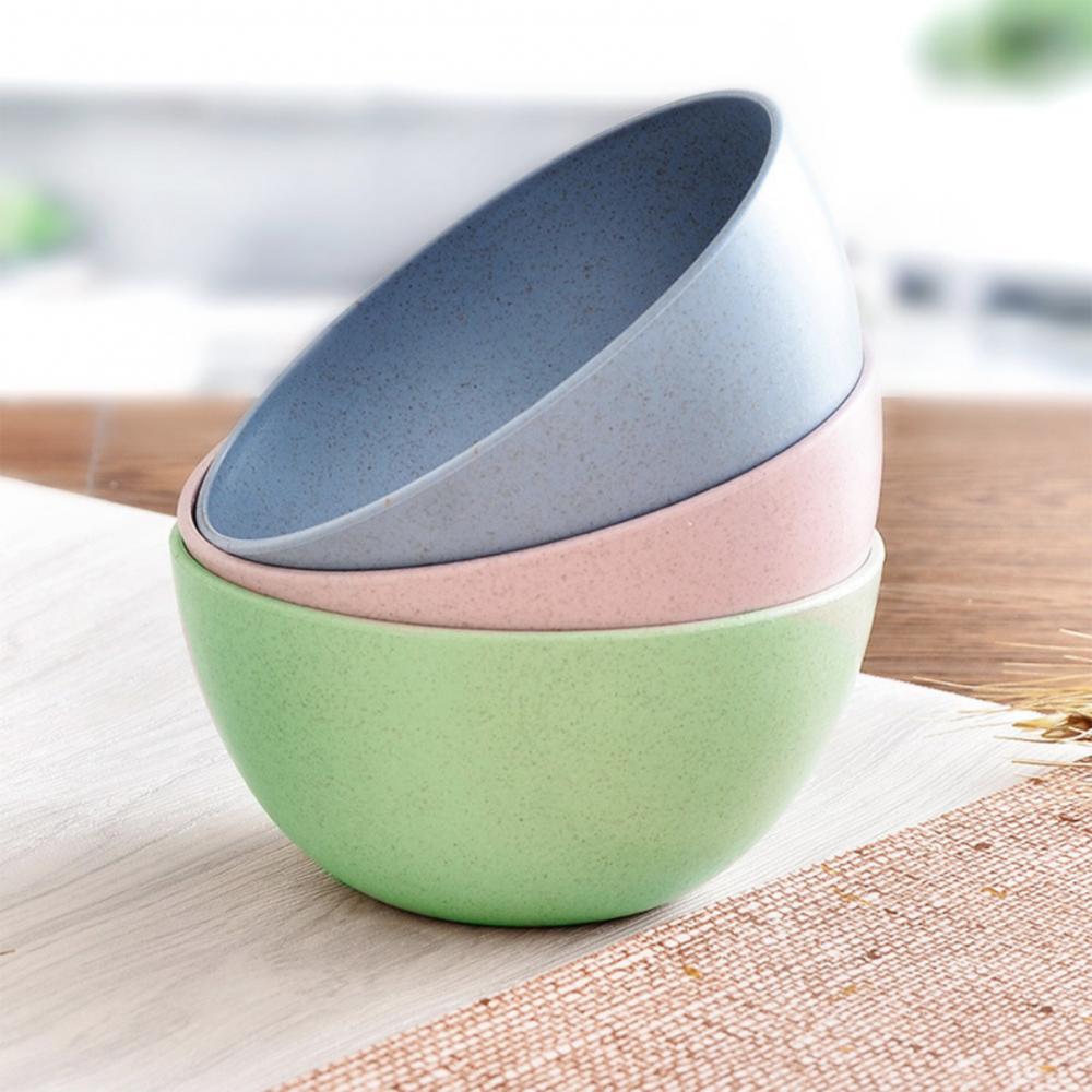 Eco-friendly Wheat Straw Children Rice Noodle Salad Bowl Household Tableware Plate Snacks Dish Eco-friendly Kitchen Tableware