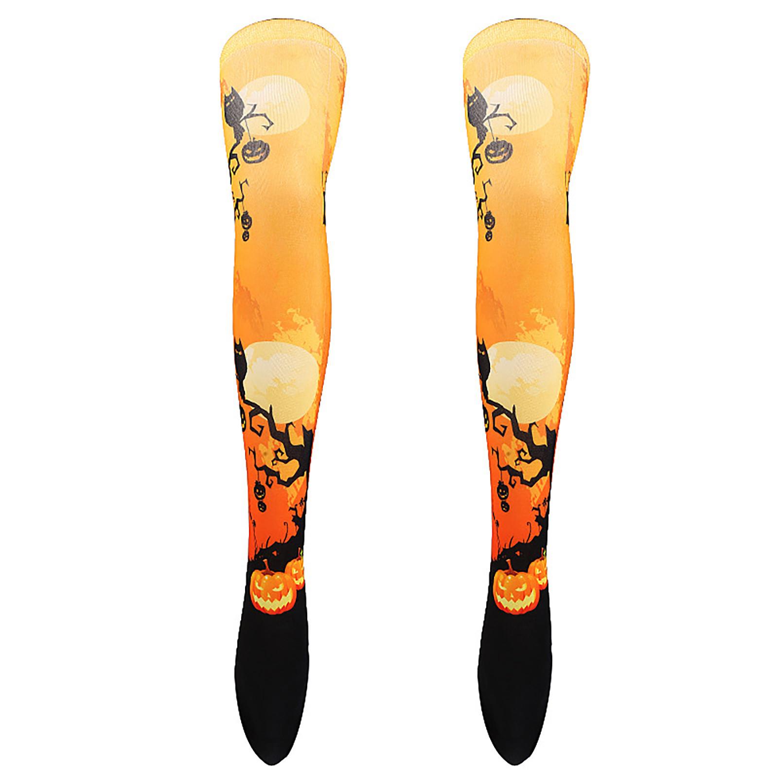 

Halloween Print Stockings Long Tube Knee Socks Fancy Dress Party Stocks помаранчевий