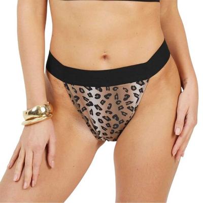 Womens/Ladies Leopard Print High Leg Bikini Bottoms